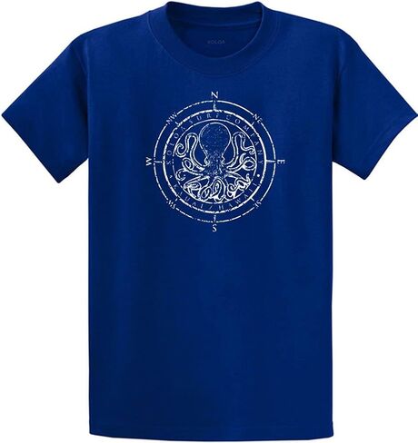 Joe's USA Koloa Surf Octopus Logo Mens Heavy Cotton T-Shirts in Regular, Big & Tall in Saudi Arabia