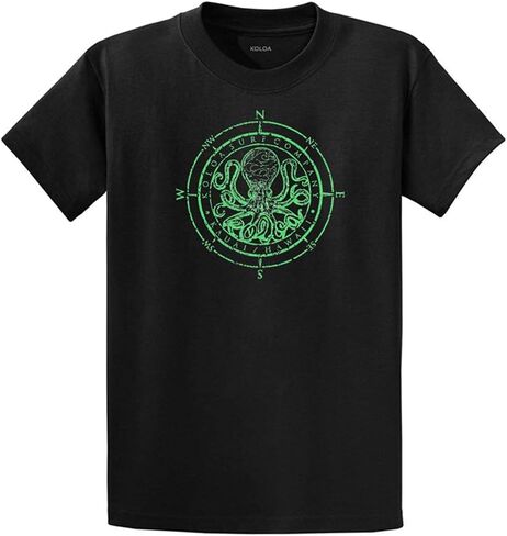 Joe's USA Koloa Surf Octopus Logo Mens Heavy Cotton T-Shirts in Regular, Big & Tall in Saudi Arabia
