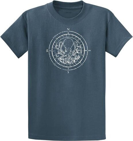 Joe's USA Koloa Surf Octopus Logo Mens Heavy Cotton T-Shirts in Regular, Big & Tall in Saudi Arabia
