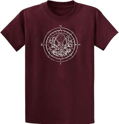 Joe's USA Koloa Surf Octopus Logo Mens Heavy Cotton T-Shirts in Regular, Big & Tall in Saudi Arabia