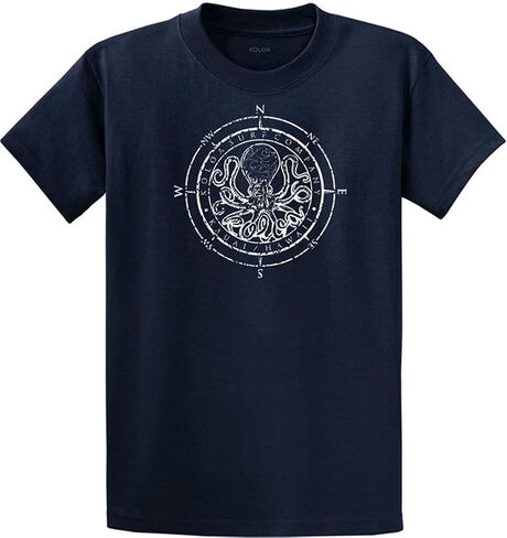 Joe's USA Koloa Surf Octopus Logo Mens Heavy Cotton T-Shirts in Regular, Big & Tall in Saudi Arabia