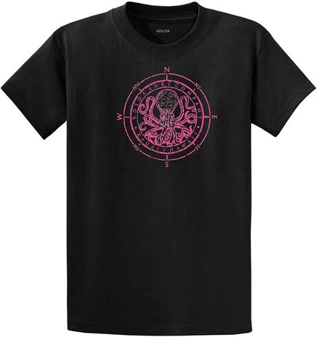 Joe's USA Koloa Surf Octopus Logo Mens Heavy Cotton T-Shirts in Regular, Big & Tall in Saudi Arabia