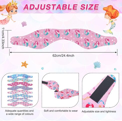 ceenna 8 قطع عصابات السباحة للأطفال حورية البحر يونيكورن لطيف الكرتون السباحة الأذن الفرقة قابل للتعديل للماء السباحة عقال الحفاظ على المياه خارج تأمين سدادات الأذن للأطفال البالغين in Kuwait