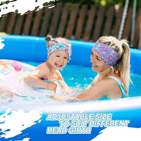 ceenna 8 قطع عصابات السباحة للأطفال حورية البحر يونيكورن لطيف الكرتون السباحة الأذن الفرقة قابل للتعديل للماء السباحة عقال الحفاظ على المياه خارج تأمين سدادات الأذن للأطفال البالغين in Kuwait