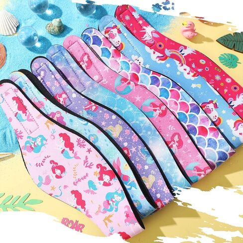 ceenna 8 قطع عصابات السباحة للأطفال حورية البحر يونيكورن لطيف الكرتون السباحة الأذن الفرقة قابل للتعديل للماء السباحة عقال الحفاظ على المياه خارج تأمين سدادات الأذن للأطفال البالغين in Kuwait