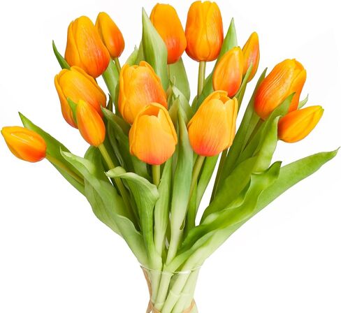Tulip Artificial Flowers Bulk Faux Bouquets 12" Stems Fake Flowers Decoration Wedding Centerpiece Kitchen Office Home Decor, 14 pcs (Pink) in Saudi Arabia