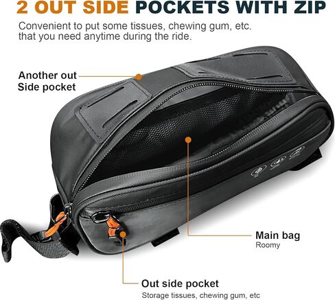NDakter Triangle Bike Bag Frame, Water-Resistant Bicycle Storage Bags, 2 Side Pockets Mountain Road Bike Tool Pack, Cycling Pouch for Audlt, Top Tube Bag for Phone,Bike-Accessories, MTB, BMX (1.2L) in Saudi Arabia