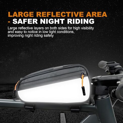 NDakter Triangle Bike Bag Frame, Water-Resistant Bicycle Storage Bags, 2 Side Pockets Mountain Road Bike Tool Pack, Cycling Pouch for Audlt, Top Tube Bag for Phone,Bike-Accessories, MTB, BMX (1.2L) in Saudi Arabia