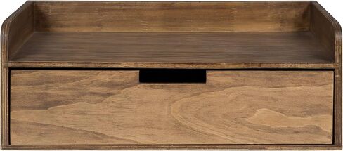 Kate and Laurel Kitt Modern Floating Wall Shelf Side Table with Drawer, 18" x 12" x 6.5", Black in Saudi Arabia