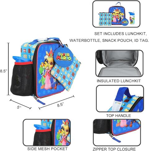 Super Mario Brothers 4-Piece Lunchbox & Water Bottle Combo Set in Saudi Arabia