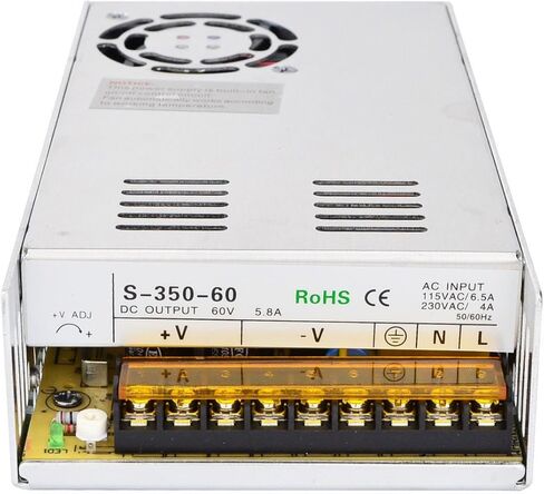STEPPERONLINE تحويل التيار الكهربائي 350 واط 60 فولت 5.9A لأطقم جهاز التوجيه باستخدام الحاسب الآلي 115 فولت/230 فولت S-350-60 in Kuwait