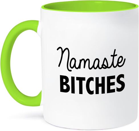 3dRose Namaste Bitches Mug, 11 oz, Black/White in Saudi Arabia