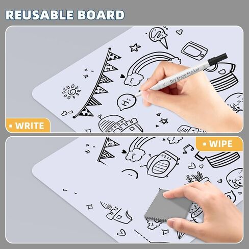 2 حزمة من الخطوط مقاس 9 × 12 بوصة وسبورة بيضاء فارغة للمسح الجاف | لوحات بيضاء صغيرة مزدوجة الجوانب للمعلمين والطلاب والمنزل والفصول الدراسية والمكتب in Kuwait