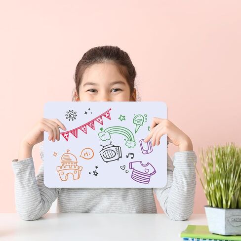 2 حزمة من الخطوط مقاس 9 × 12 بوصة وسبورة بيضاء فارغة للمسح الجاف | لوحات بيضاء صغيرة مزدوجة الجوانب للمعلمين والطلاب والمنزل والفصول الدراسية والمكتب in Kuwait