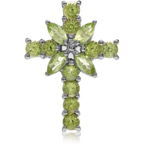Silvershake White Gold Plated 925 Sterling Silver Cross Pendant