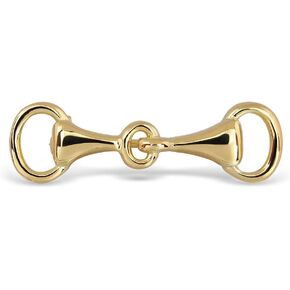 WithLoveSilver 925 Sterling Silver Double Horse bit with 1 Micron Gold Plated Brooch Pin