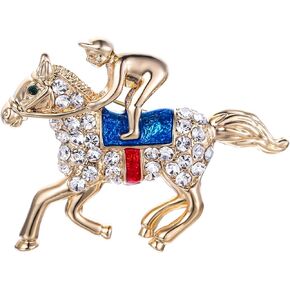 EVER FAITH Austrian Crystal Gorgeous Horse Animal Saddlemen Cowboy Brooch
