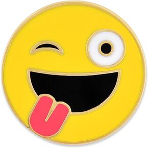 PinMart Smiling Face Enamel Lapel Pin