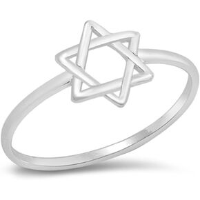Star of David Religious Unique Ring New .925 Sterling Silver Band Sizes 2-13