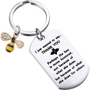 BEKECH Honey Bee Keychain Perhaps the Bee Is More Honored Because of What She Does Bee Jewelry