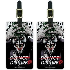 Batman Disturbed Joker Luggage ID Tags Suitcase Carry-On Cards - Set of 2