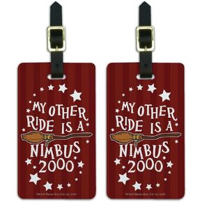 Harry Potter My Other Ride Nimbus 2000 Luggage ID Tags Cards Set of 2