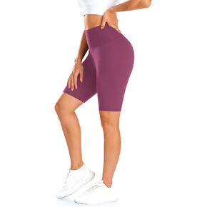 MOREFEEL High Waisted Biker Shorts for Women-8" Tummy Control Fitness Athletic Workout Running Yoga Gym Shorts