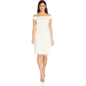 Adrianna Papell Women's Beaded 3D Petal Dress