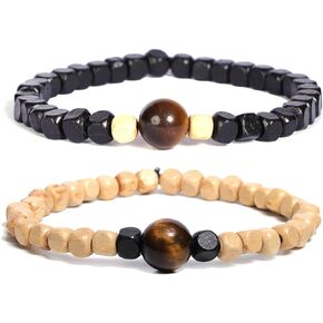 JJDreams Wooden Bead Bracelet for Women Bracelet Men's Bracelet Yoga Stretch Bracelet