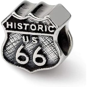 The Black Bow Sterling Silver Route 66 Bead Charm