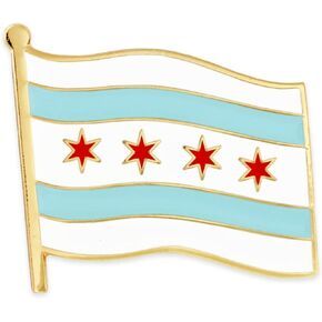 PinMart's City of Chicago Flag Enamel Lapel Pin