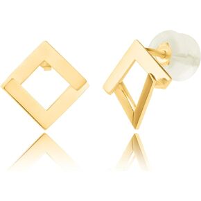 Minimalistic 14k Yellow Gold Stud Earrings | Hypoallergenic and Comfortable Small Stud Earrings for Women | 14k Real Solid Gold Earrings by MAX + STONE