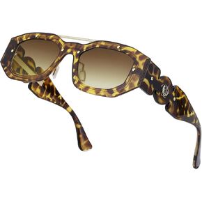 نظارة شمسية Karsaer Cool Punk Double Bridge للرجال والنساء، نظارة شمسية روك مستطيلة للجنسين K7128 in Kuwait