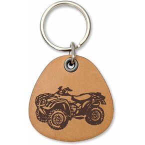 Off-Road 4 Wheeler - Genuine Leather Keychain - Outdoors Keychain