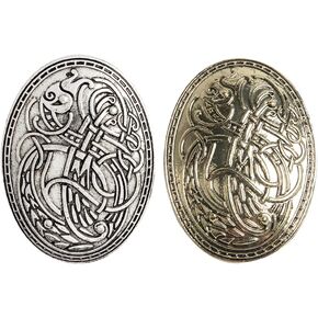 Opexicos 2Pcs Viking Age Oval Brooch Turtle Amulet Sweden Pin Talisman