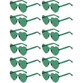 12/20/24 Pairs Heart Sunglasses for Women Men, Trendy Heart Shaped Rimless Transparent Sunglasses, Bachelorette Party