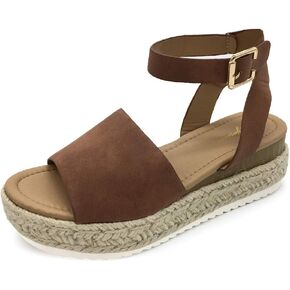 Luffymomo Women's Platform Ankle Strap Sandals Open Toe Studded Wedge Summer Sandals