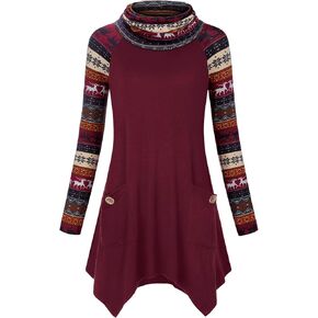 بلوفر نسائي من Hibelle بأكمام طويلة ورقبة متدلية وحاشية غير متماثلة كاجوال مع جيوب in Kuwait