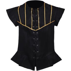 BPURB Mens Renaissance Steampunk Vest Gothic Lace-up Waistcoat Victorian Costume