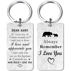 Aunt Keychain Gifts, I Love You Aunt Gifts, Appreciate Aunt Birthday Gifts Mothers Day Christmas Key Chain, Aunt Xmas Present