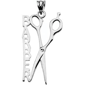 Claddagh Gold Barber Scissors Pendant in Sterling Silver