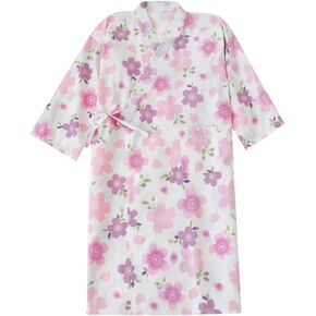 Women Summer Bathrobe Cotton Thin Cool Kimono Pajama Loose Yukata Lounge Wear