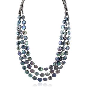 $400Tag 3 Strand Certified Navajo Natural Abalone Native American Necklace 17054 Made by Loma Siiva