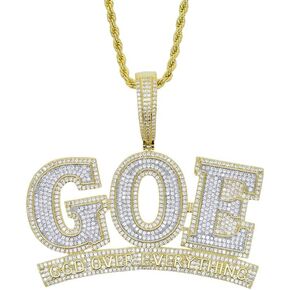 Hip-hop Big Letter GOE Pendant Necklaces for Men Women