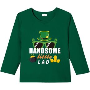 زي عيد القديس باتريك للأطفال الصغار، قمصان فتى صغير وسيم، قمصان قطنية بأكمام طويلة للأطفال in Kuwait