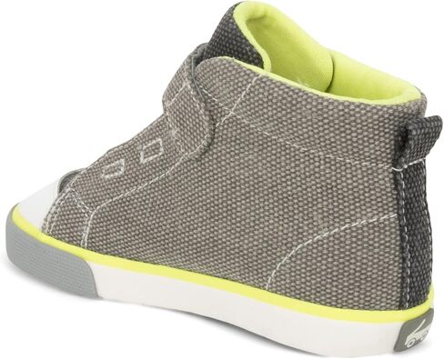 See Kai Run - Belmont Recycled High Top Sneaker for Little Kids, Gray/Lime, Toddler 4 in Saudi Arabia