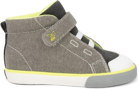 See Kai Run - Belmont Recycled High Top Sneaker for Little Kids, Gray/Lime, Toddler 4 in Saudi Arabia