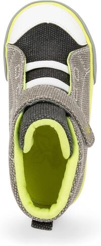 See Kai Run - Belmont Recycled High Top Sneaker for Little Kids, Gray/Lime, Toddler 4 in Saudi Arabia