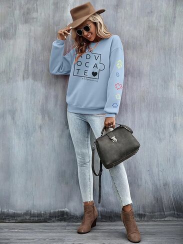 LOTUCY سترة للتوعية بمرض التوحد قمصان مدرسية للتعليم الخاص قمصان للمدافع عن التوحد قطعة ألغاز بلوفر in Kuwait