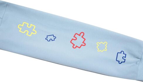 LOTUCY سترة للتوعية بمرض التوحد قمصان مدرسية للتعليم الخاص قمصان للمدافع عن التوحد قطعة ألغاز بلوفر in Kuwait